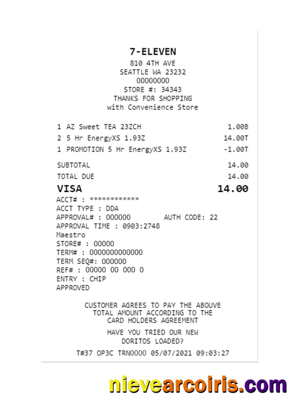 7-ELEVEN payment check